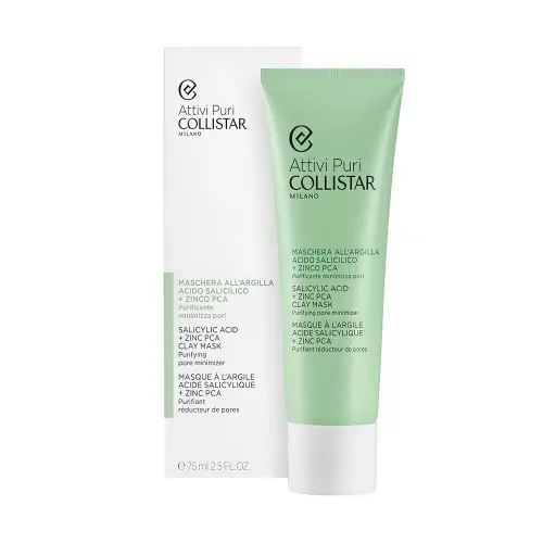 COLLISTAR ATTIVI PURI SALICYLIC ACID + ZINC PCA CLAY MASK Очищающая глиняная маска с салициловой кислотой и цинком 75 ml