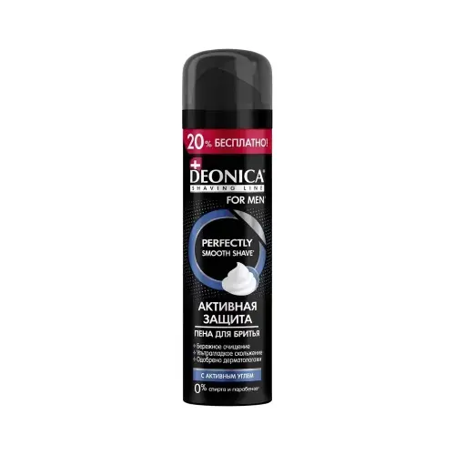 DEONICA FOR MEN Пена для бритья Активная защита с черным углем,240 мл.