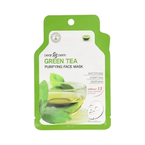 RAINBOW Тканевая маска для лица Green Tea (Зеленый чай) Mask Pack for Face