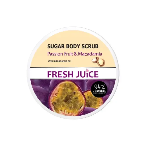 Fresh Juice Сахарный скраб для тела Passion Fruit & Macadamia, 225 мл