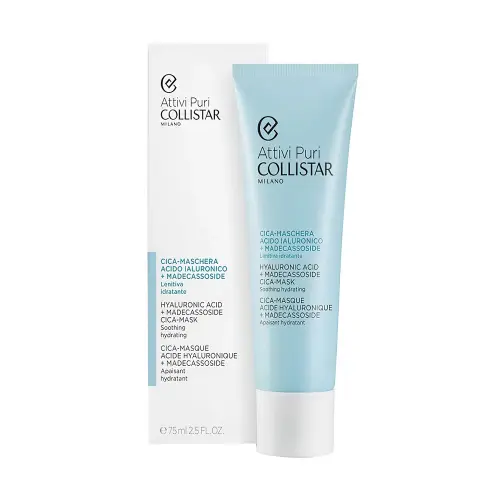 COLLISTAR ATTIVI PURI HYALURONIC ACID + MADECASSOSIDE CICA MASK Успокаивающая маска с гиалуроновой кислотой и мадекассосидом 75 ml