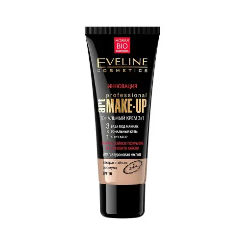 Eveline ТОНАЛЬНЫЙ КРЕМ 3в1 - НАТУРАЛЬНЫЙ Art PROFESSIONAL MAKE-UP, 30мл