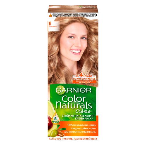 Garnier Стойкая питательная крем-краска для волос Color Naturals, оттенок 8, Пшеница