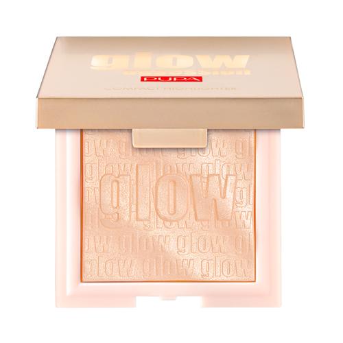 PUPA Компактный хайлайтер для лица GLOW OBSESSION тон 100 Светлый золотой