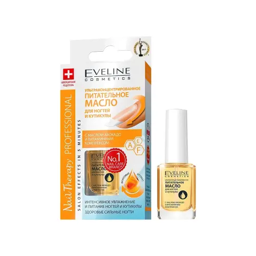 Eveline УЛЬТРАКОНЦЕНТРИРОВАННОЕ ПИТАТЕЛЬНОЕ МАСЛО ДЛЯ НОГТЕЙ И КУТИКУЛЫ NAIL THERAPY PROFESSIONAL, 12мл