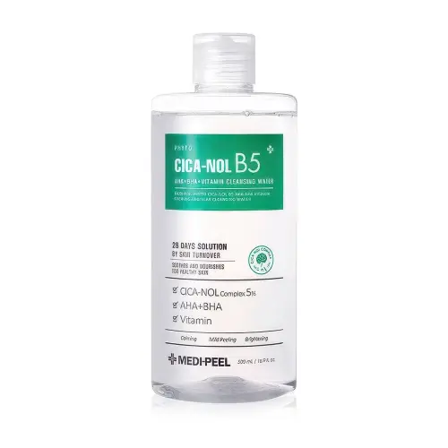 Medi-Peel PHYTO CICA-NOL B5 AHA BHA VITAMIN CALMING MICELLAR CLEANSING WATER Успокаивающая мицеллярная вода для очищения лица MEDI-PEEL Phyto Cica-Nol B5 AHA BHA Vitamin Calming Micellar Cleansing Water, 500мл