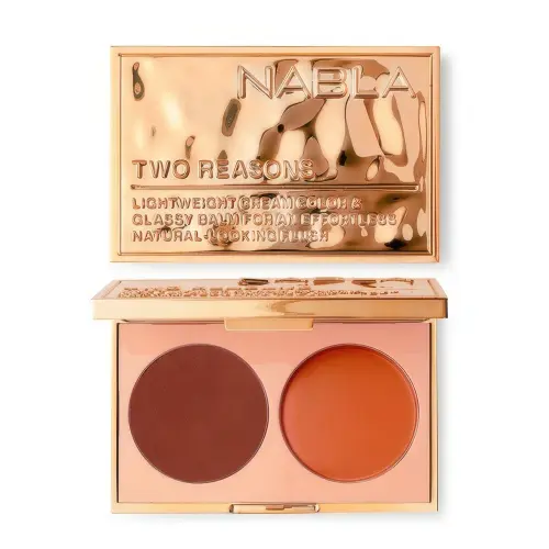Nabla Two Reasons - Flushed Terracotta Дуэт кремовой пудры и бальзама Glassy Balm для щек и губ 5г