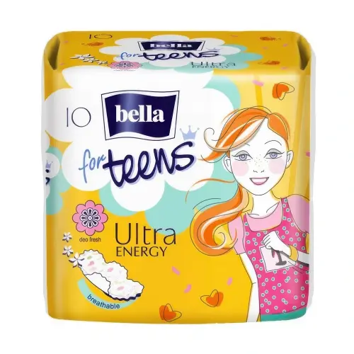 Bella Ультратонкие прокладки Новый дизайн teens Ultra Energy  10 шт  в полиэт. уп.