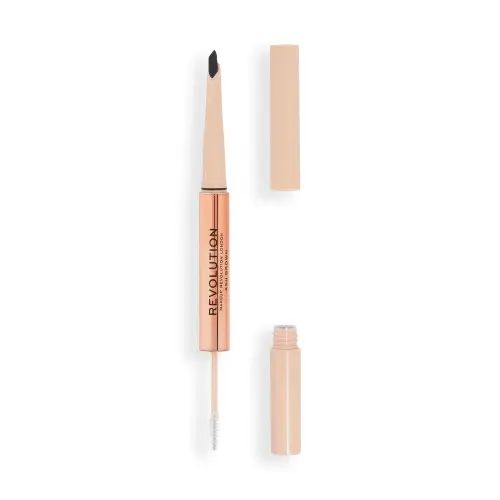 REVOLUTION КОНТУРНЫЙ КАРАНДАШ ДЛЯ БРОВЕЙ И ГЕЛЬ ДЛЯ ФИКСАЦИИ FLUFFY BROW DUO Dark Brown