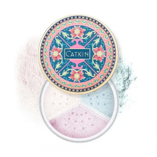 CATKIN 3-COLORS LOOSING FINISHING POWDER Рассыпчатая пудра с лотосом C04 Camlet 4г