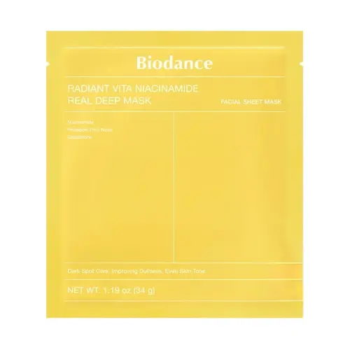 Biodance маска для лица radiant vita niacinamide real deep mask  (Желтая)