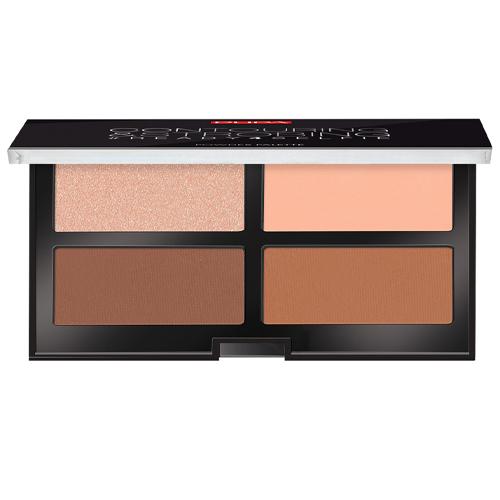 PUPA  Набор для скульптурирования лица CONTOURING & STROBING PALETTE т.03 Темная кожа
