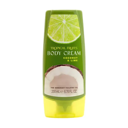 SOMERSET Tropical Fruit Coconut & Lime Body Cream 200ml Tottle Крем для тела 200мл, кокос-лайм дисплей