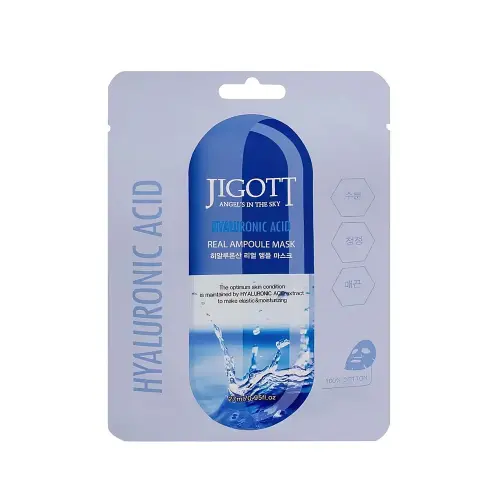 JIGOTT Тканевая маска для лица  HYALURONIC ACID REAL AMPOULE MASK