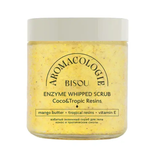BISOU Aromacologie Скраб для тела Взбитый Энзимный, Кокос-Тропические смолы, 250 ml