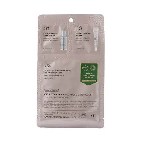 VT CICA COLLAGEN ALL IN ONE 3STEP MASK Трехэтапная маска для лица с коллагеном 27 мл