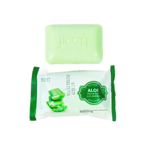 Jigott очищающее мыло  Aloe Peeling Soap