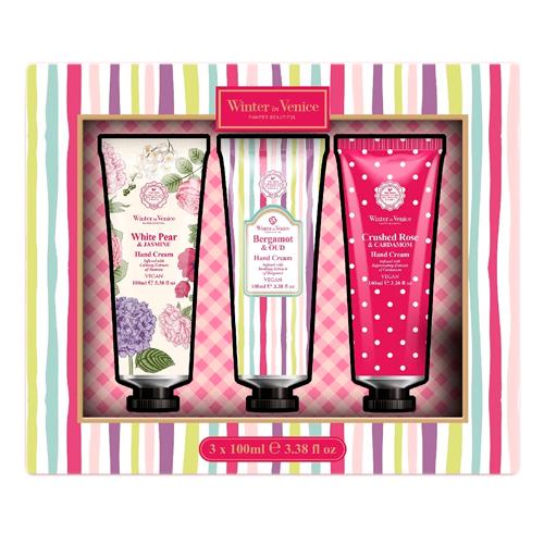 Parisian Trio 3 Hand Creams with out box Rose Mlle, Jasmine, Almond & Honey  Парижское трио 3 крема для рук  Роза Mlle, Жасмин, Миндаль и Мед