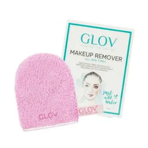GLOV WATER-ONLY MAKEUP REMOVER AND SKIN CLEANSING MITT Cozy Rosie INT W5