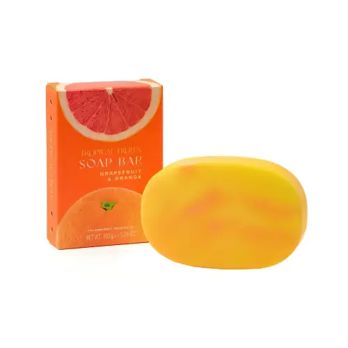 SOMERSET Tropical Fruit Orange & Grapefruit  Marbled Glycerine Soap Boxed Тропические фрукты 150 г Мраморное мыло с апельсином и грейпфрутом