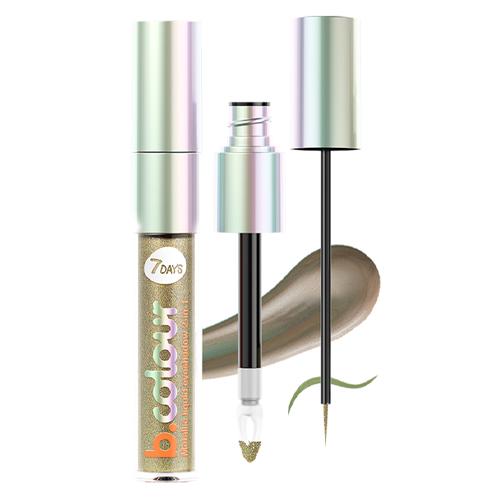 7DAYS B.COLOUR Жидкие тени для век с эффектом металлик / 04 Olive, 3,3 мл