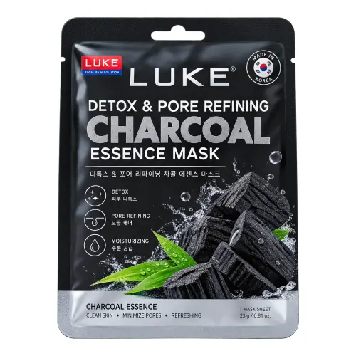 HBH LUKE Detox & Pore Refining Charcoal Essence Mask Угольная маска для лица детокс очищение