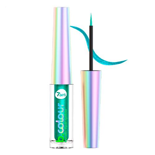 7DAYS B.COLOUR Жидкая подводка для глаз с эффектом металлик / 03 Green, 3,3 мл