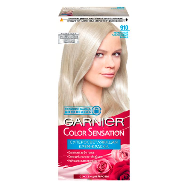 Garnier Стойкая крем-краска для волос Color Sensation Роскошь цвета № 910 Пепельно-платиновый Блонд 110 мл