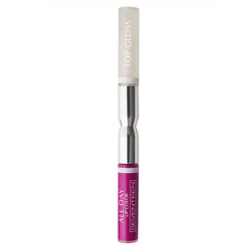 Seventeen Жидкая стойкая помада-блеск  06  ALL DAY LIP COLOR & TOP GLOSS пыльная фуксия