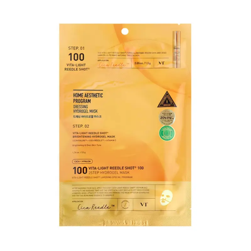 VT VITA-LIGHT REEDLE SHOT® 100 2STEP HYDROGEL MASK Осветляющая двухэтапная гидрогелевая маска 34,5 мл