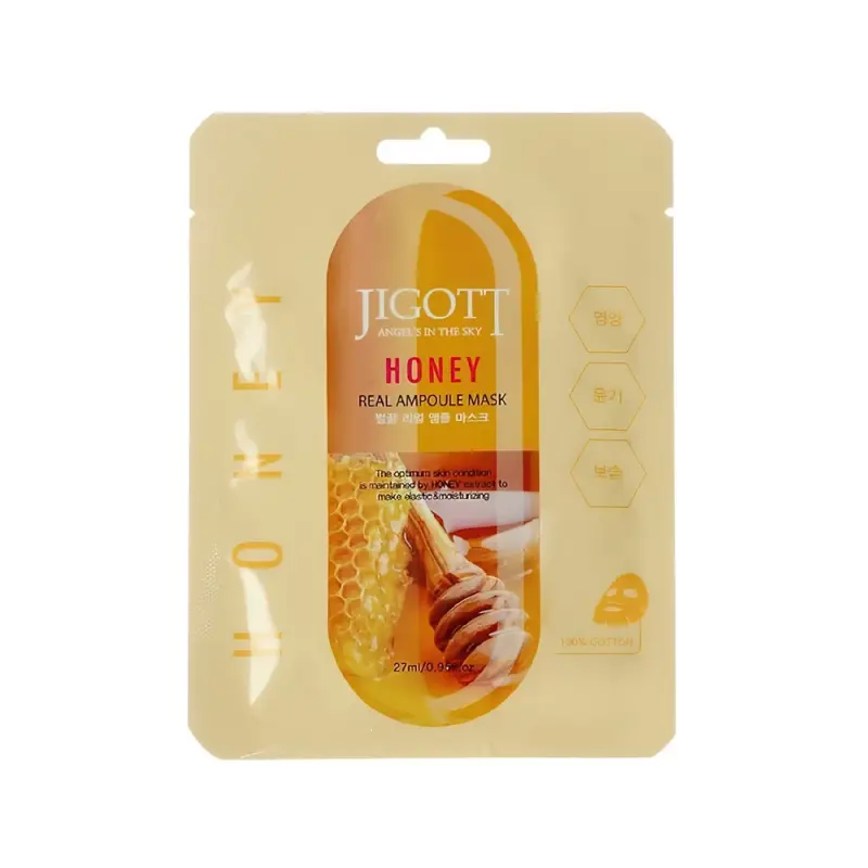 JIGOTT Тканевая маска для лица  HONEY REAL AMPOULE MASK