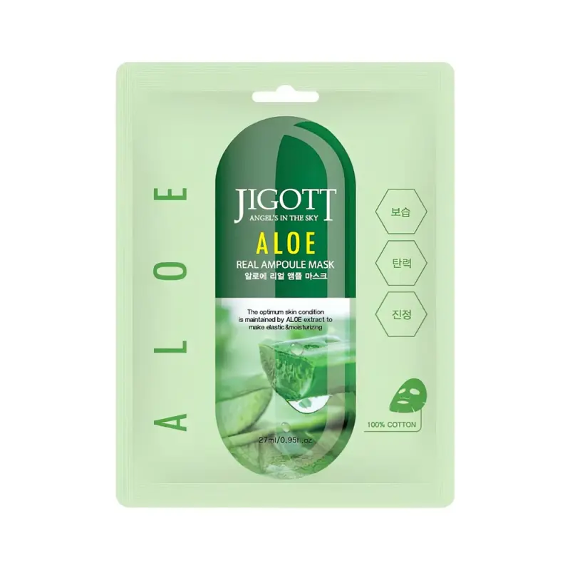 JIGOTT Тканевая маска для лица  ALOE REAL AMPOULE MASK