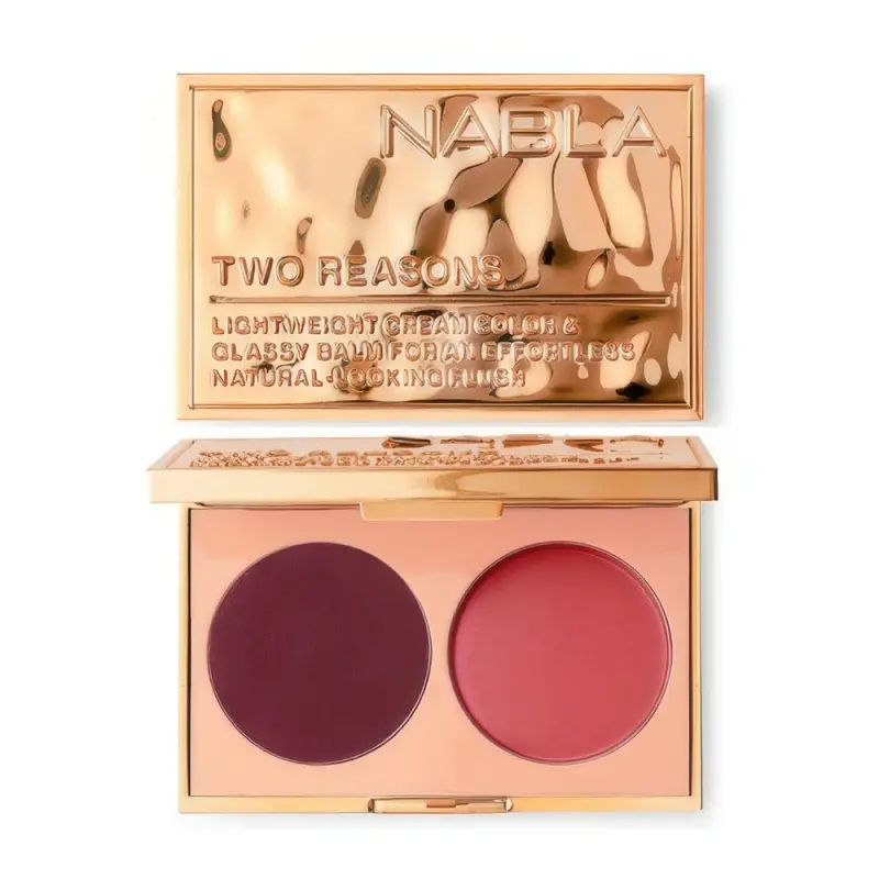 Nabla Two Reasons - Berry Nude Дуэт кремовой пудры и бальзама Glassy Balm для щек и губ 5г