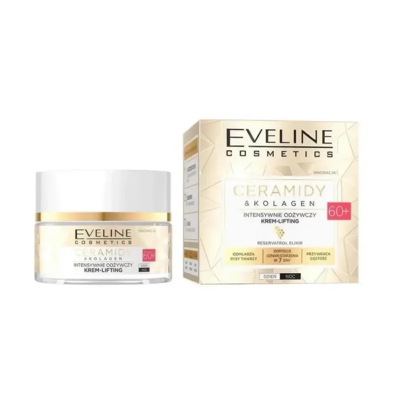 КРЕМ-ЛИФТИНГ ДЛЯ ЛИЦА EVELINE CERAMIDES&COLLAGEN ИНТЕНСИВНО ПИТАТЕЛЬНЫЙ 60+ 50МЛ