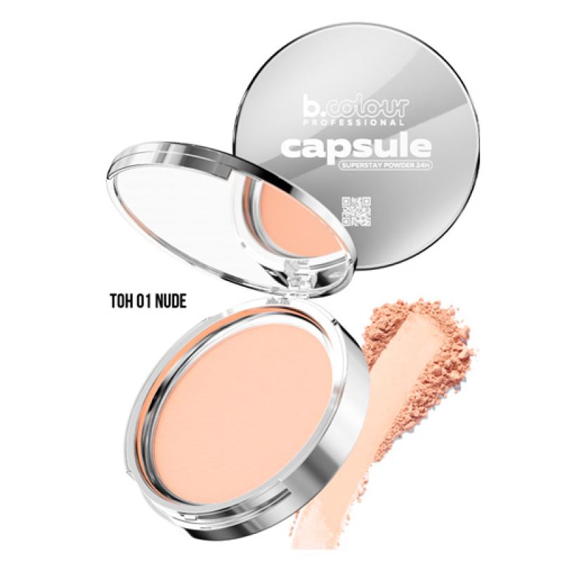 7DAYS B.COLOUR PRO CAPSULE Пудра для лица матирующая SuperStay 24H / 01 Nude, 7,3 г