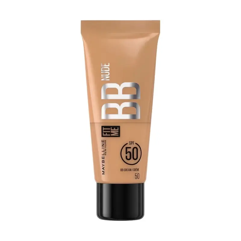 Maybelline Увлажняющий легкий крем-уход для лица New York Fit Me BB с тональным эффектом Nude, тон 50, 30 мл