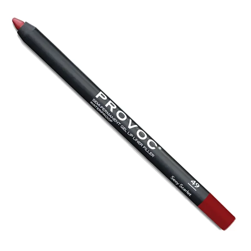 PROVOC Semi-Permanent Gel Lip Liner Filler WP 49 Sexy Scarlet Гелевая подводка в карандаше для губ LPL49