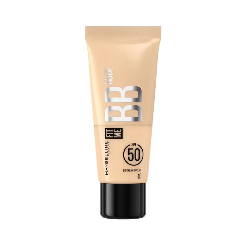 Maybelline Увлажняющий легкий крем-уход для лица New York Fit Me BB с тональным эффектом Nude, тон 10, 30 мл