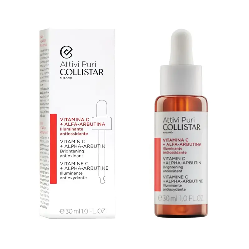 COLLISTAR ATTIVI PURI VITAMIN C + ALPHA ARBUTIN Осветляющая сыворотка с витамином C и альфа-арбутином 30 ml