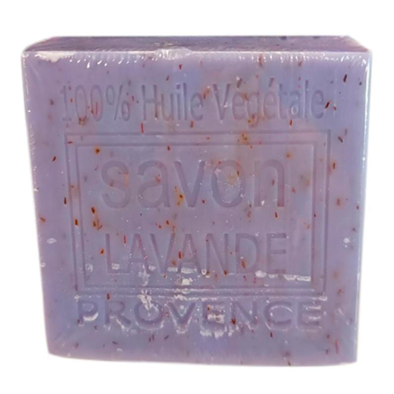 LAVENDER + exfoliating, with sweet almond oil Square 100g Мыло ЛАВАНДА + отшелушивающее средство с маслом сладкого миндаля