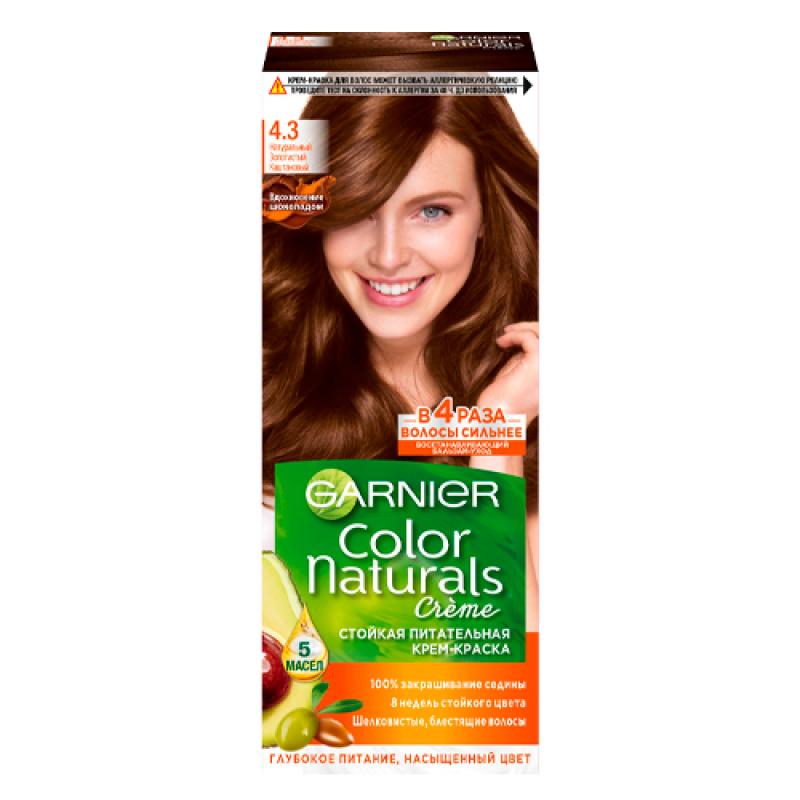Garnier Стойкая питательная крем-краска для волос Color Naturals № 4.3 Натуральный золотистый каштановый