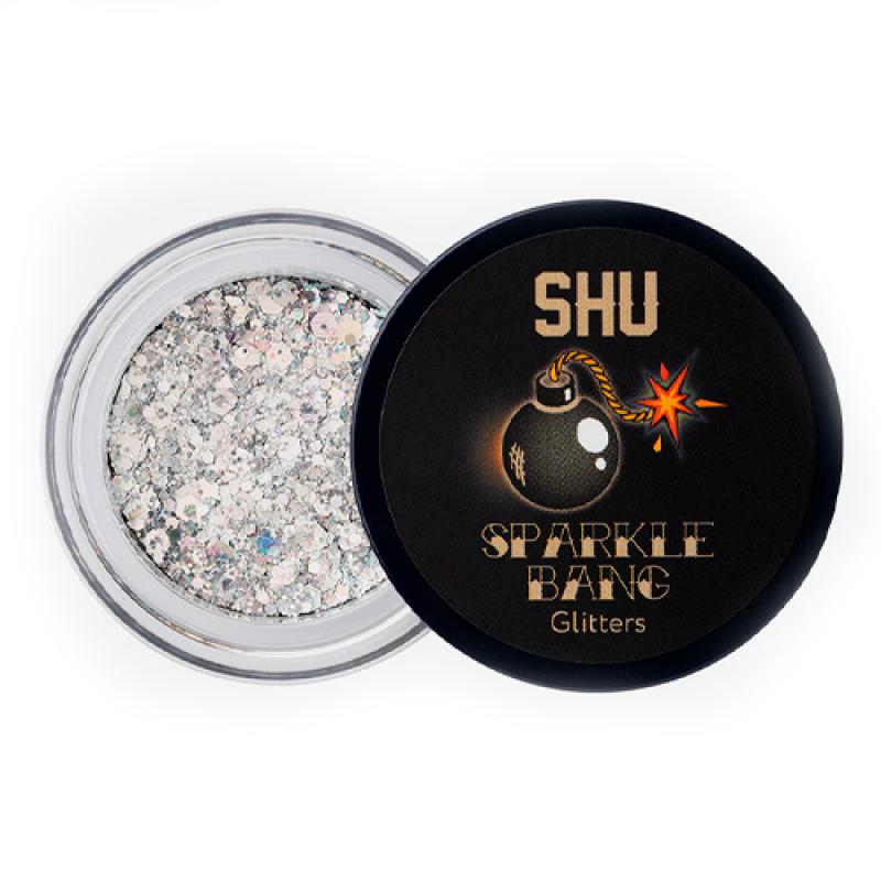 SU ГЛИТТЕР ДЛЯ МАКИЯЖА ЛИЦА И ТЕЛА SPARKLE BANG SHU №134 серебряный