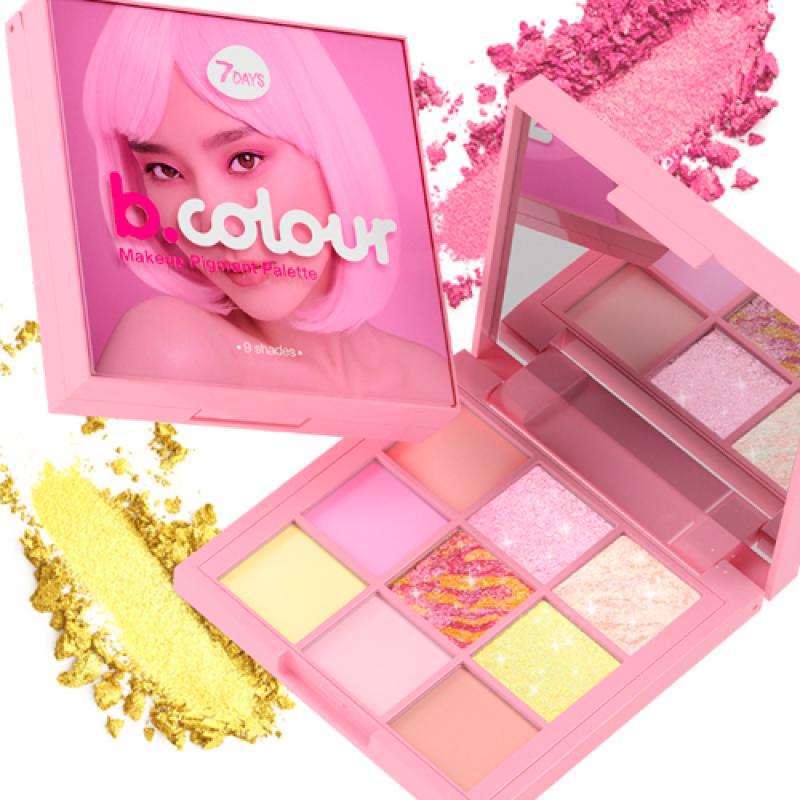 7DAYS B.COLOUR Палетка теней для век / 03 Bubblegum, 9 шт х 1 г