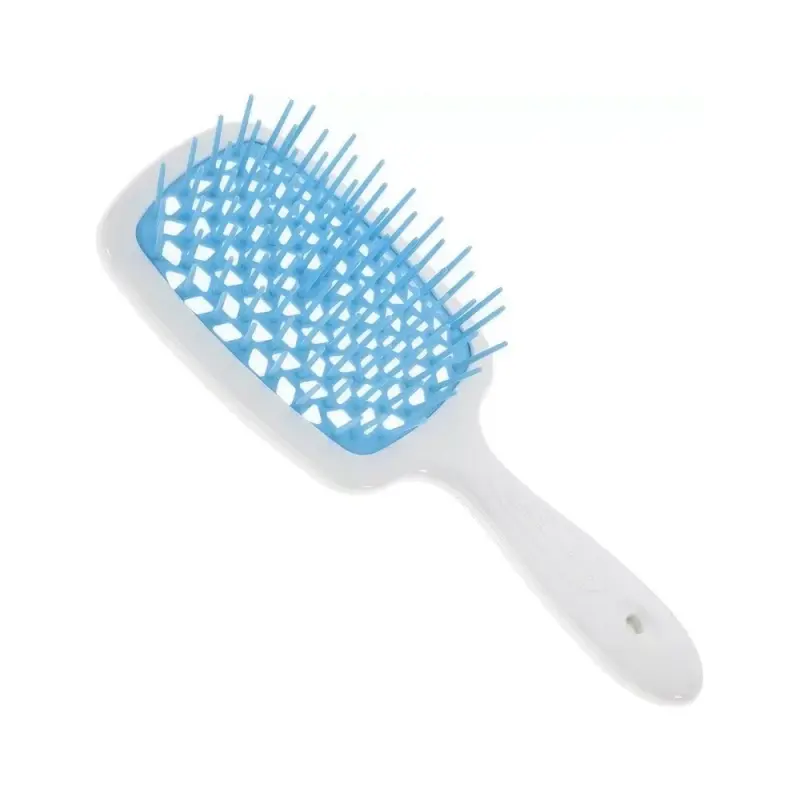 Janeke SUPERBRUSH РАСЧЕСКА БЕЛАЯ/БИРЮЗОВАЯ  20,3x8,5x3,1СМ