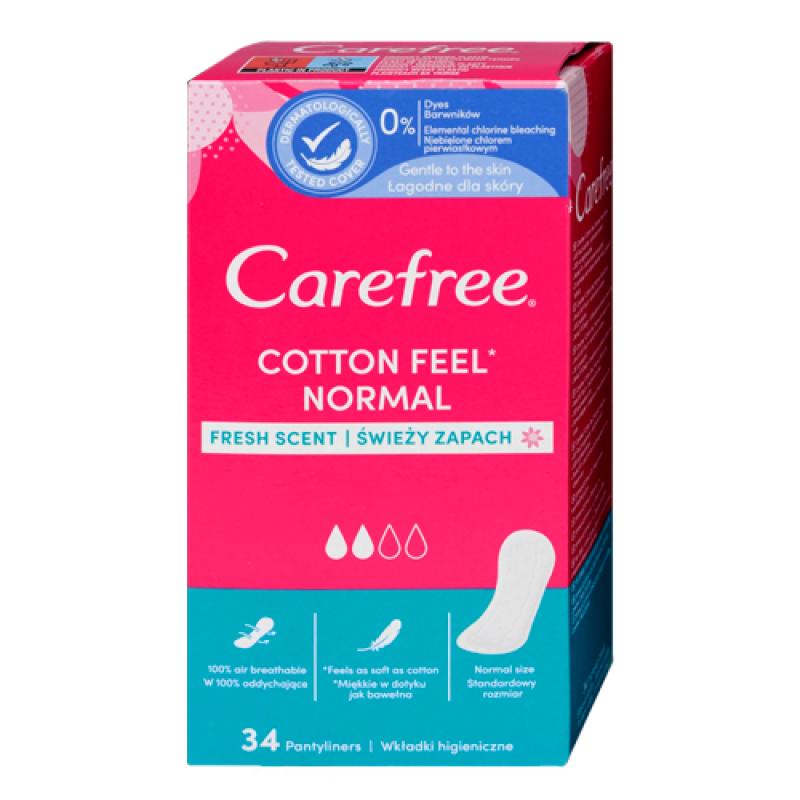 Carefree® Cotton Fresh салфетки воздухопроницаемые ароматизированные 34 шт
