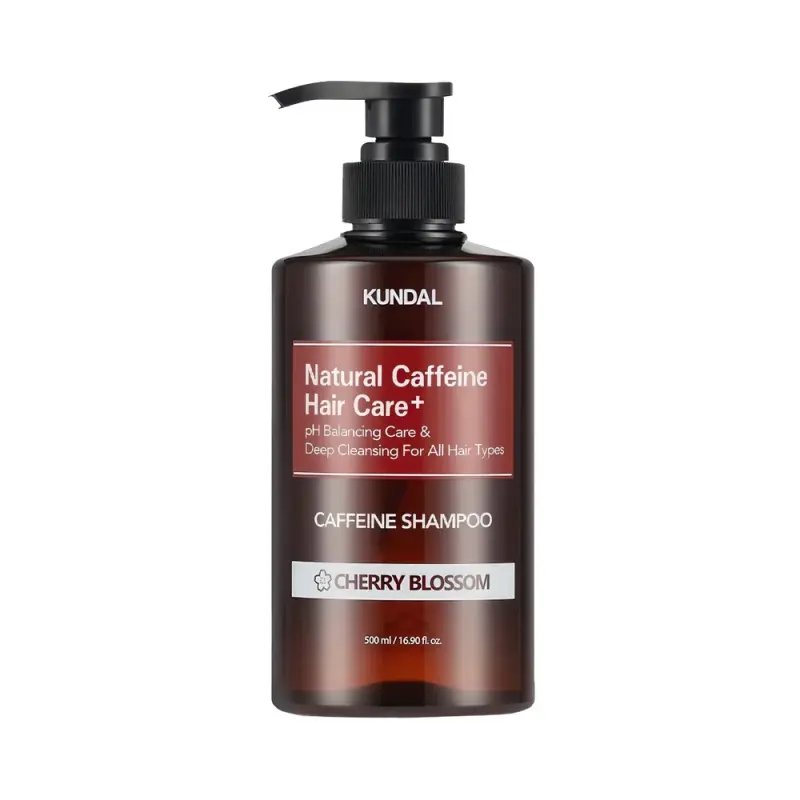 KUNDAL ШАМПУНЬ CAFFEINE SCALP SHAMPOO 500ML - CHERRY BLOSSOM