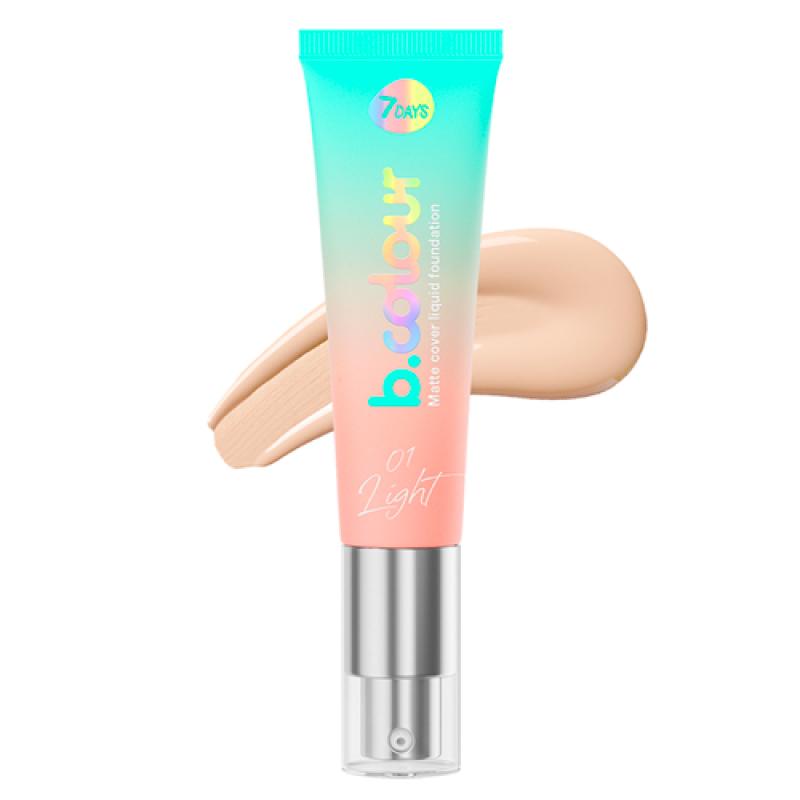 7DAYS B.COLOUR Тональный крем матирующий для лица / 01 Light, 30 мл