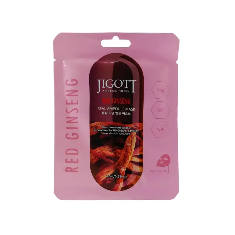 JIGOTT Тканевая маска для лица  RED GINSENG REAL AMPOULE MASK
