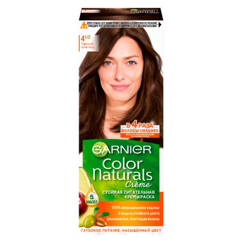Garnier Стойкая питательная крем-краска для волос Color Naturals, оттенок 4.1/2, Горький шоколад