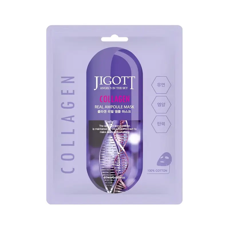 JIGOTT Тканевая маска для лица  COLLAGEN REAL AMPOULE MASK